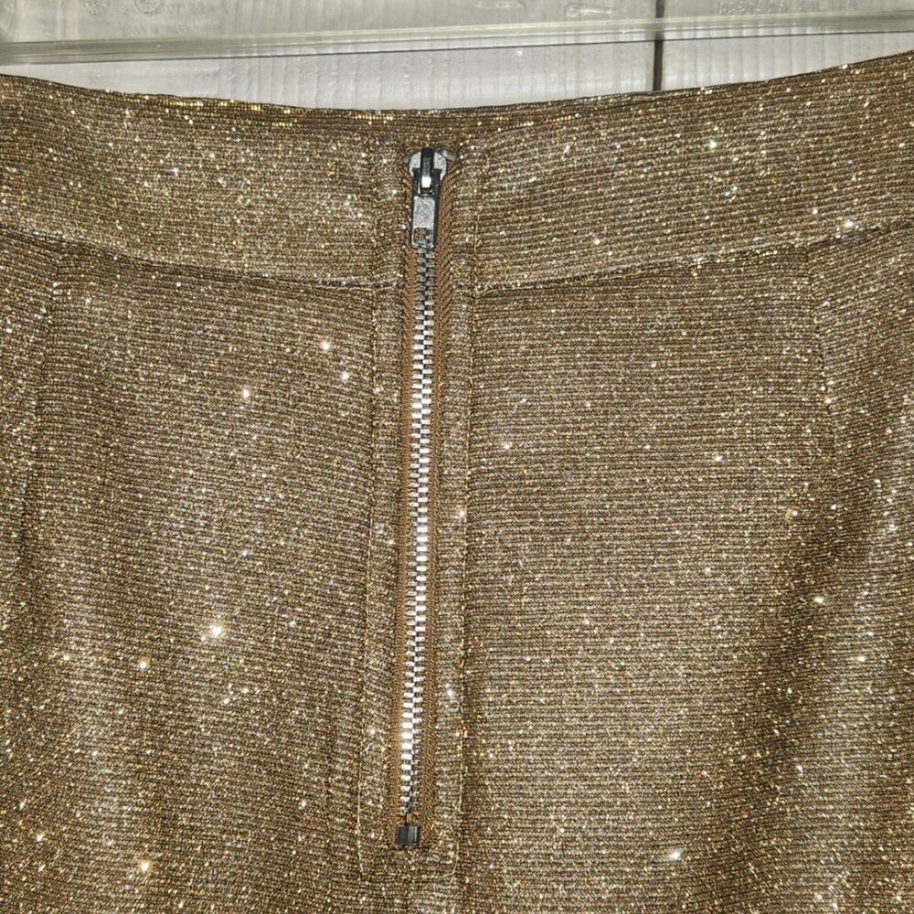 Shimmery Gold Sexy Midi Pencil Skirt Size Small - Picture 3 of 4